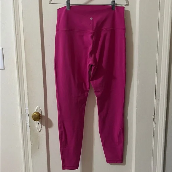 Lululemon Athletica Fuchsia High-Waisted Leggings, Size 12 - Picture 2 of 5